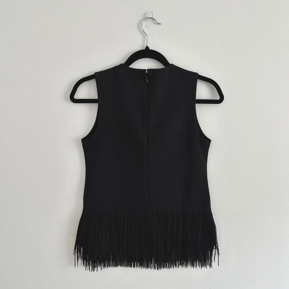 J. Crew Black Fringe Hem Tank Top Fitted Size XXS - Picture 8 of 11